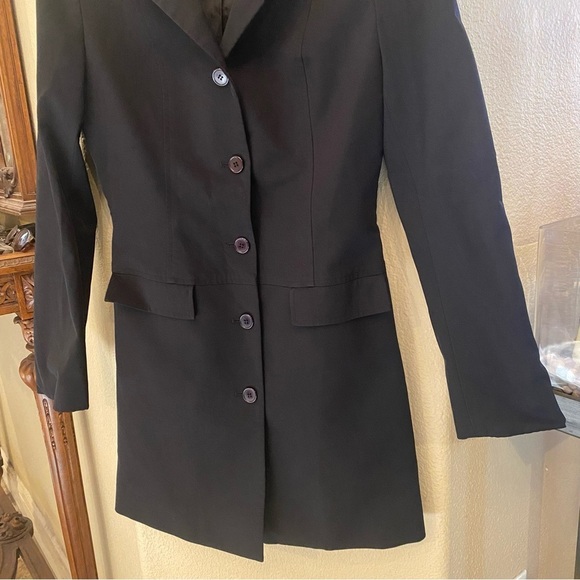 Vintage ARDEN B. Women Black Y2K Lightweight Coat Size 4-Made in Hong Kong - Picture 3 of 6
